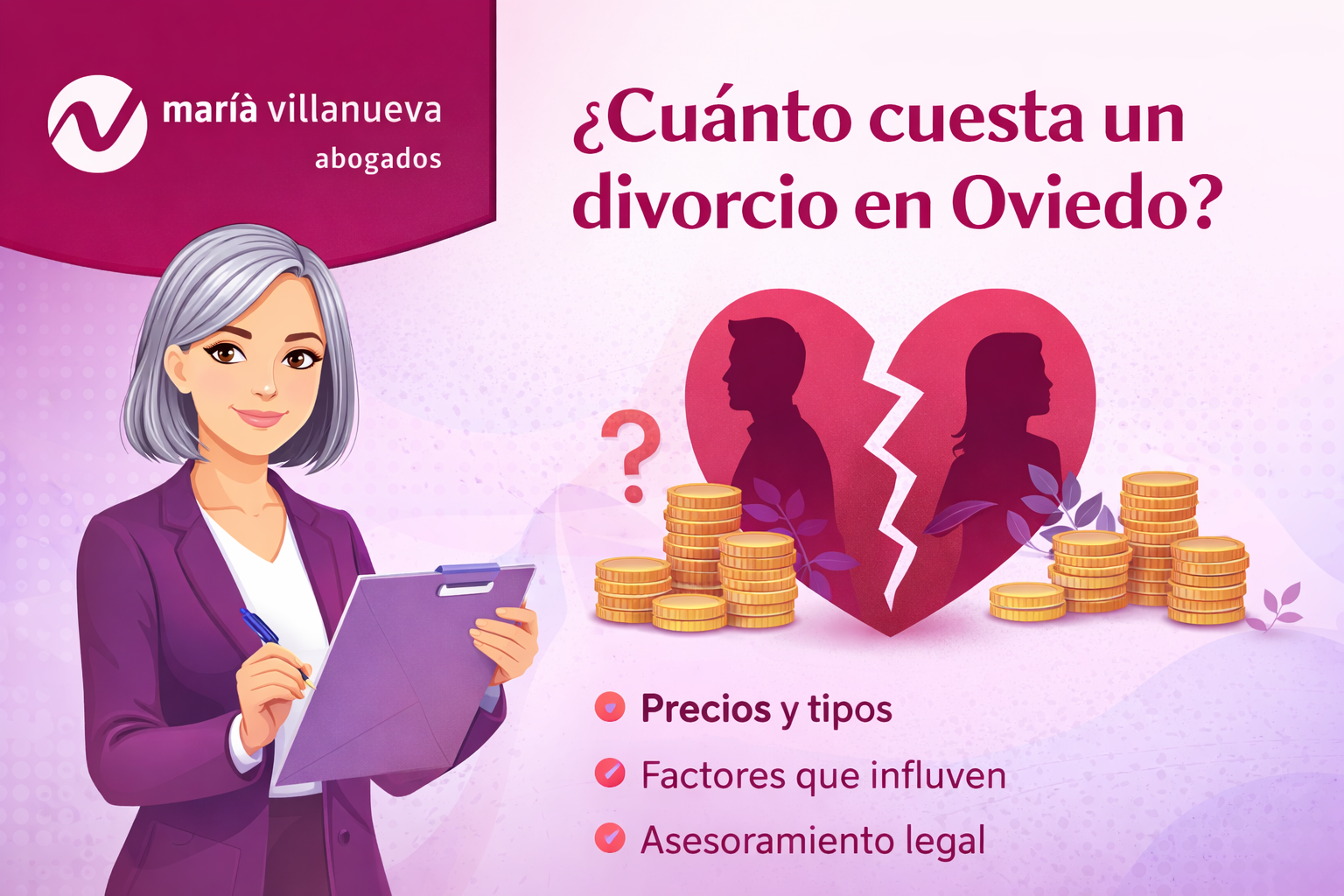 cuánto cuesta un divorcio en Oviedo precios y tipos María Villanueva abogada de familia