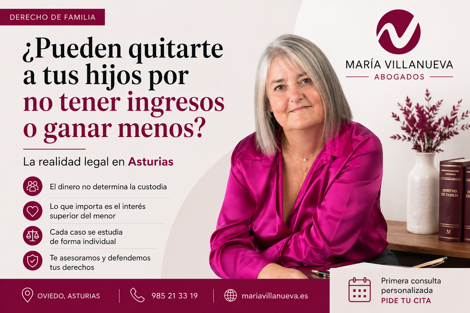 María Villanueva Abogados en Oviedo. Imagen sobre custodia e hijos en Asturias: si pueden quitarte a tus hijos por no tener ingresos o ganar menos.